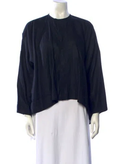 Pre-owned Eskandar Wool Crew Neck Blouse In Blue