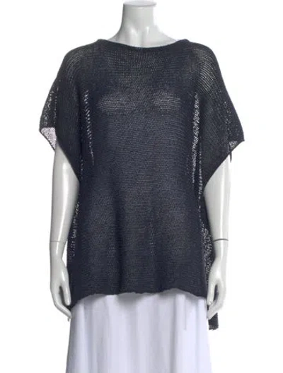 Pre-owned Eskandar Wool Crew Neck Sweater In Blue
