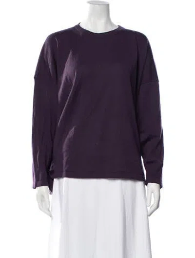 Pre-owned Eskandar Wool Crew Neck Sweater In Purple