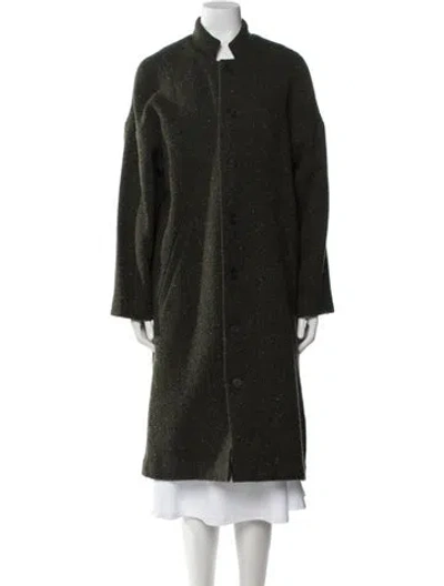 Pre-owned Eskandar Wool Faux Fur Coat W/ Tags In Green