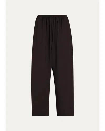 Eskandar Wool Japanese Trousers In Brown