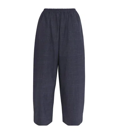 Eskandar Wool Japanese Trousers In Grey