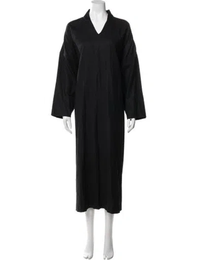 Pre-owned Eskandar Wool Long Dress In Black