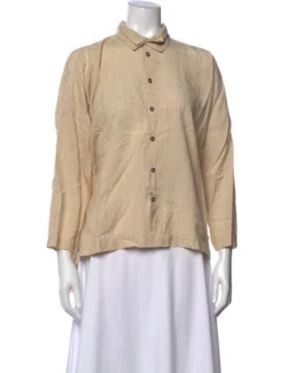 Pre-owned Eskandar Wool Long Sleeve Button-up Top In Neutral