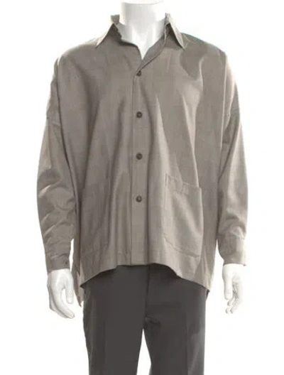 Pre-owned Eskandar Wool Long Sleeve Shirt In Gray