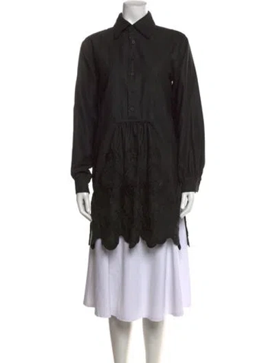 Pre-owned Eskandar Wool Long Sleeve Tunic In Black