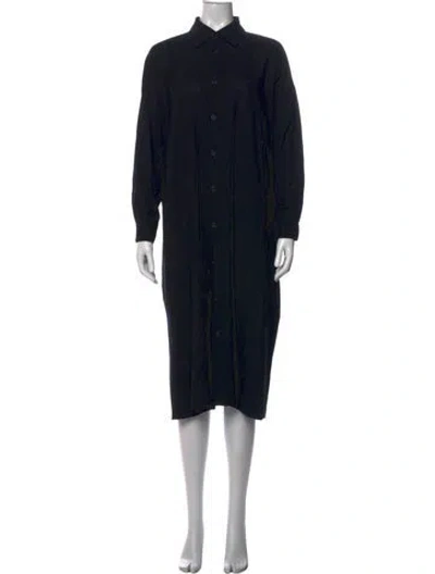 Pre-owned Eskandar Wool Midi Length Dress In Black