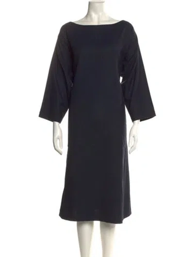 Pre-owned Eskandar Wool Midi Length Dress In Blue