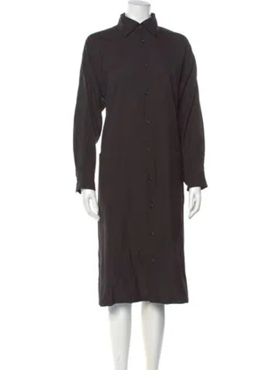 Pre-owned Eskandar Wool Midi Length Dress In Gray