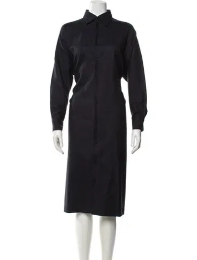 Pre-owned Eskandar Wool Midi Length Dress In Gray