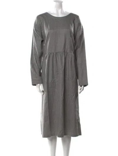 Pre-owned Eskandar Wool Midi Length Dress W/ Tags In Gray
