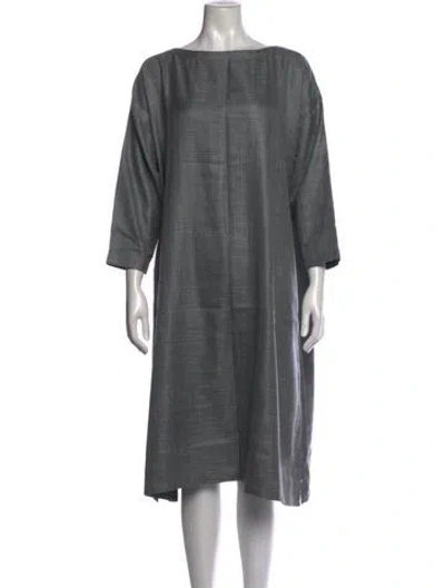 Pre-owned Eskandar Wool Midi Length Dress W/ Tags In Grey