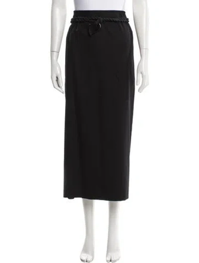 Pre-owned Eskandar Wool Midi Length Skirt In Black