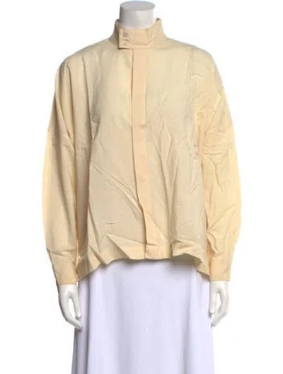 Pre-owned Eskandar Wool Mock Neck Blouse In Neutral