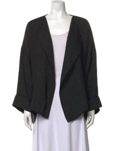 Pre-owned Eskandar Wool Open Front Sweater In Black