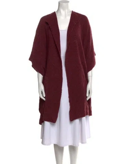 Pre-owned Eskandar Wool Open Front Sweater In Burgundy
