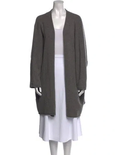 Pre-owned Eskandar Wool Open Front Sweater In Gray