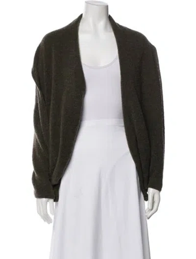 Pre-owned Eskandar Wool Open Front Sweater In Green