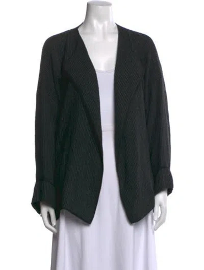 Pre-owned Eskandar Wool Open Front Sweater In Green