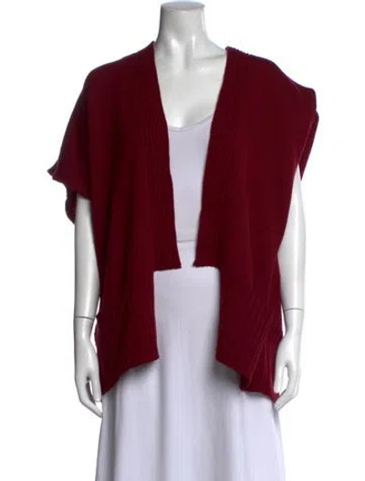 Pre-owned Eskandar Wool Open Front Sweater In Red