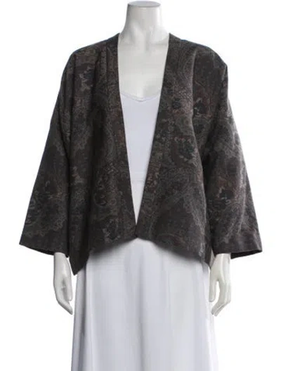 Pre-owned Eskandar Wool Paisley Print Jacket In Brown