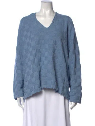 Pre-owned Eskandar Wool Patterned Sweater In Blue