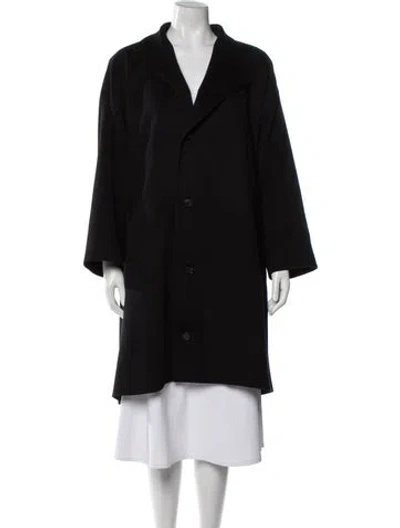 Pre-owned Eskandar Wool Peacoat In Black