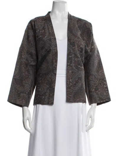 Pre-owned Eskandar Wool Printed Evening Jacket In Gray