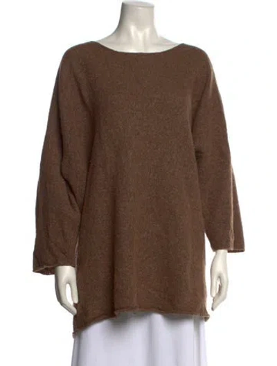 Pre-owned Eskandar Wool Scoop Neck Sweater In Brown
