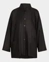 Eskandar Wool Silk Button-front Jacket In Black