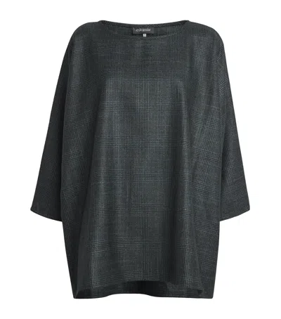 Eskandar Wool-silk-cashmere Boat-neck Top In Blue