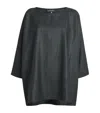 Eskandar Wool-silk-cashmere Boat-neck Top In Blue