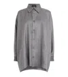 Eskandar Wool-silk-linen A-line Jacket In Grey