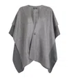 Eskandar Wool-silk-linen Double-layer Cape In Grey