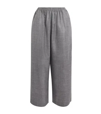 Eskandar Wool-silk-linen Japanese Trousers In Grey