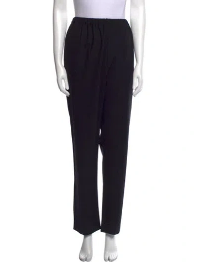 Pre-owned Eskandar Wool Straight Leg Pants In Black