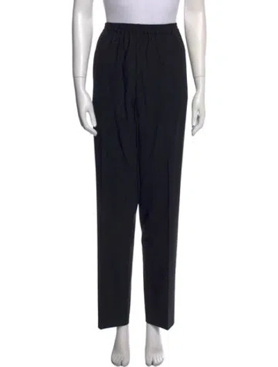 Pre-owned Eskandar Wool Straight Leg Pants In Black