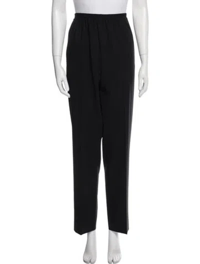 Pre-owned Eskandar Wool Straight Leg Pants In Black