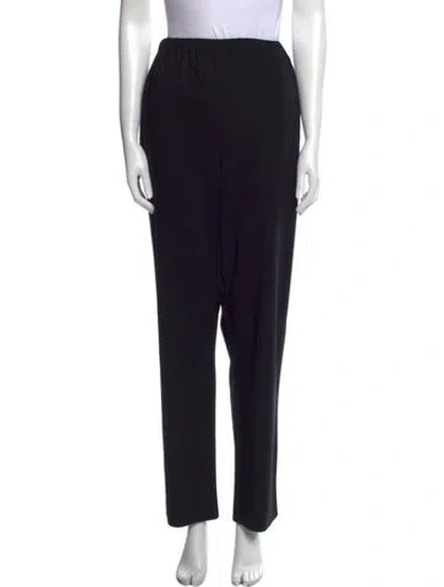 Pre-owned Eskandar Wool Straight Leg Pants In Black