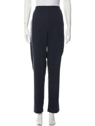 Pre-owned Eskandar Wool Straight Leg Pants In Blue