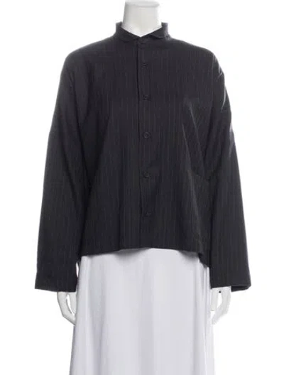 Pre-owned Eskandar Wool Striped Jacket In Black