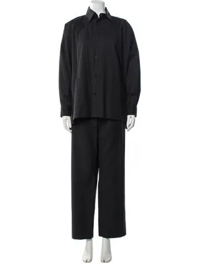Pre-owned Eskandar Wool Striped Pantsuit In Gray