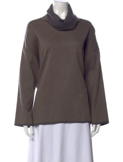 Pre-owned Eskandar Wool Turtleneck Top In Grey