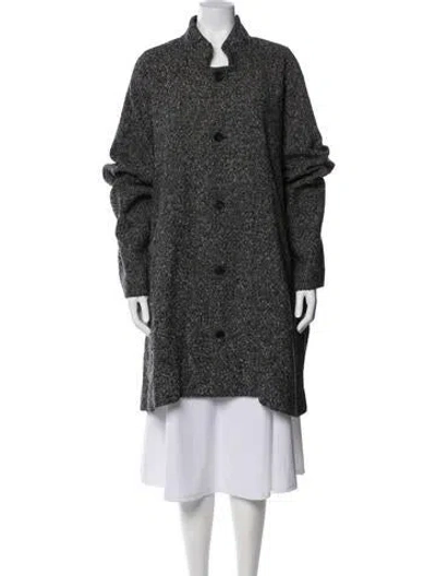 Pre-owned Eskandar Wool Tweed Pattern Coat In Grey