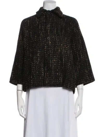 Pre-owned Eskandar Wool Tweed Pattern Jacket In Black