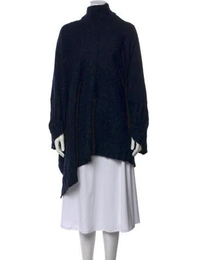 Pre-owned Eskandar Wool Tweed Pattern Sweater In Blue