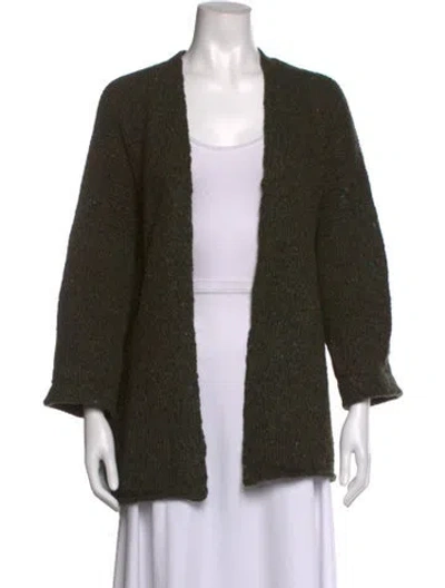 Pre-owned Eskandar Wool Tweed Pattern Sweater In Green