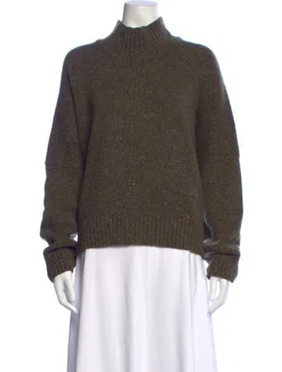 Pre-owned Eskandar Wool Tweed Pattern Sweater In Green