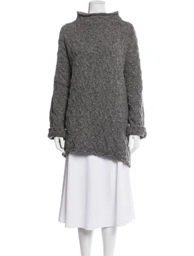 Pre-owned Eskandar Wool Tweed Pattern Sweater In Grey