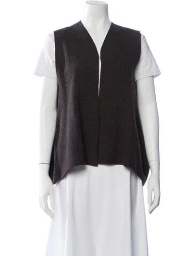 Pre-owned Eskandar Wool V-neck Sweater In Brown